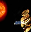 Artist Rendering of the Genesis Spacecraft During Collection Phase of Mission with Sun (small)