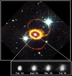 Expanding explosion debris from Supernova