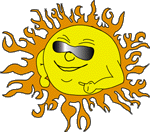 the Sun with shades on