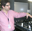 Mike Pellin showing the laser instrumentation and process