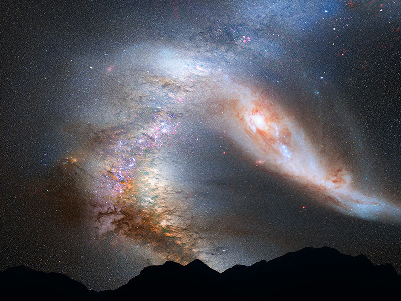 Illustration of Galaxies Colliding