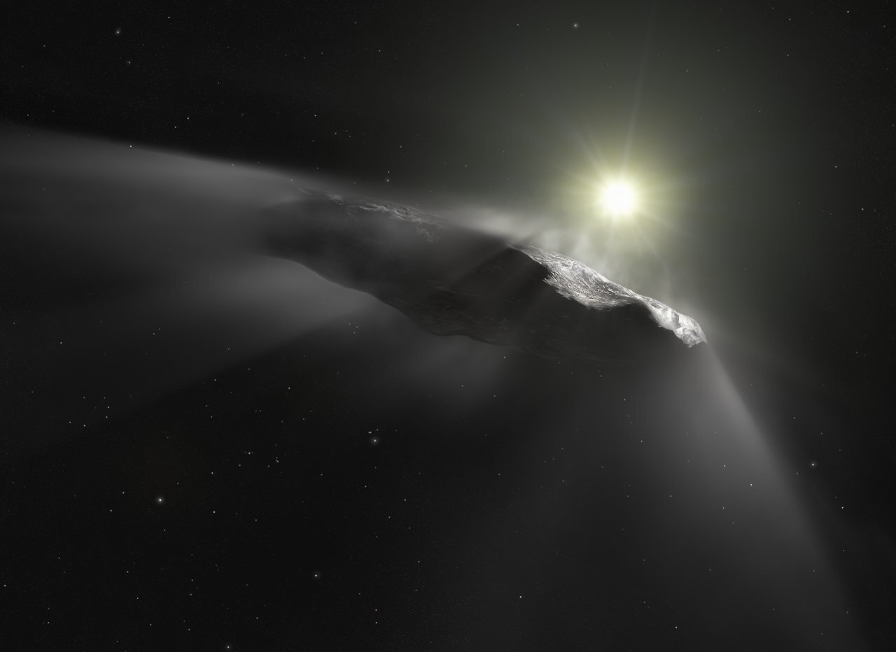 Artist impression of the interstellar object ‘Oumuamua.