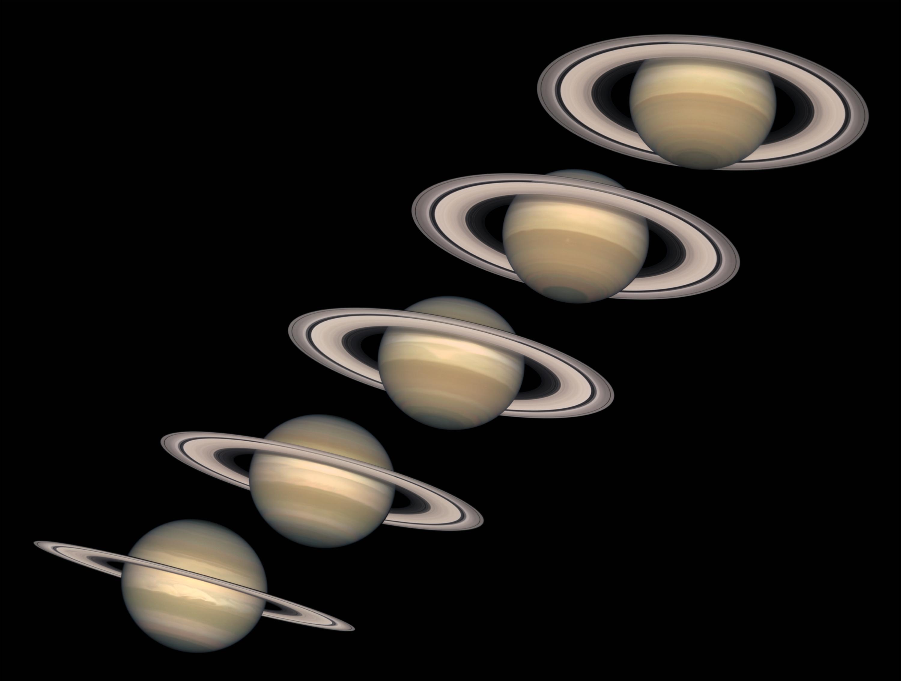 Series of images of Saturn