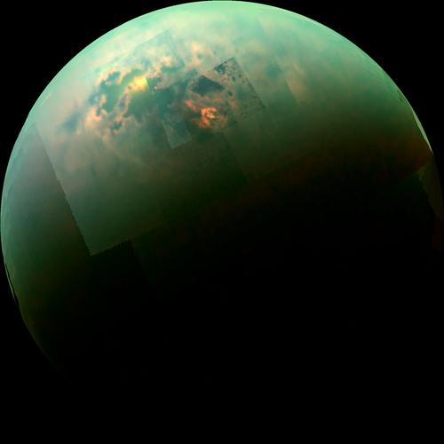 Sun Glinting off of Titan’s North Polar Seas