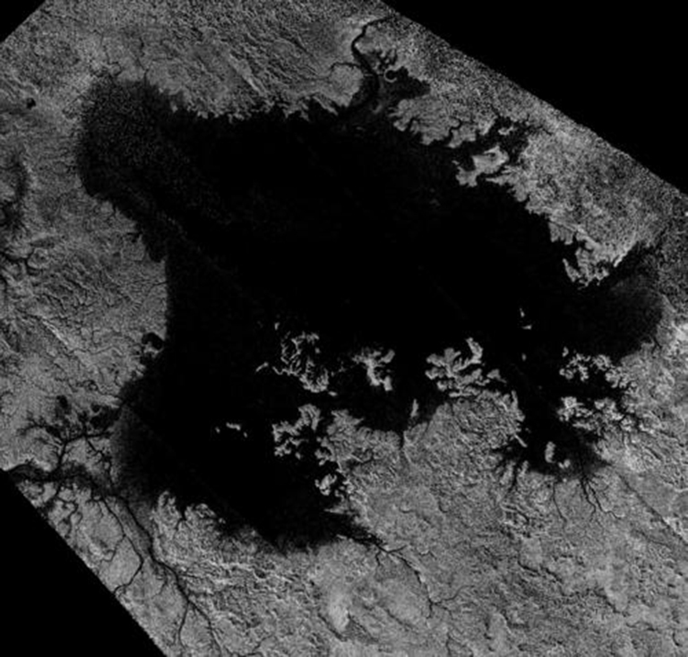 Vast Ligeia Mare (black and white mosaic)