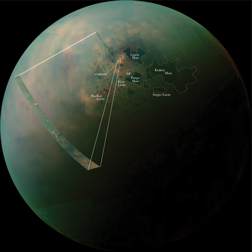 Titan's Northern Lakes (annotated)