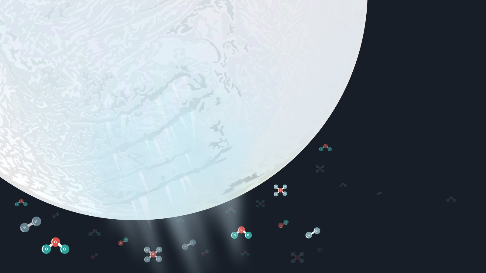 Illustration organic compounds Enceladus