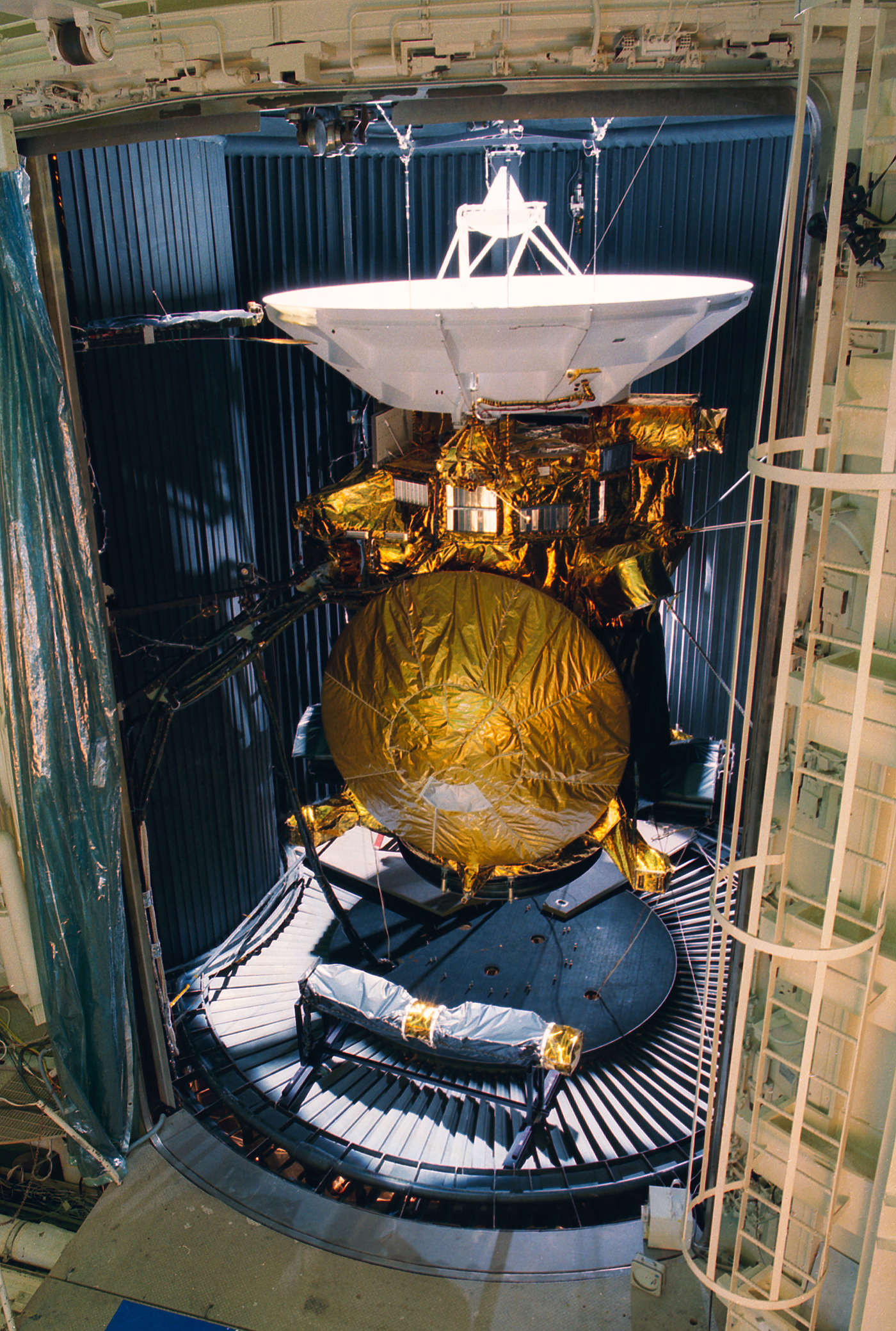 Color image of Cassini in a test facility.