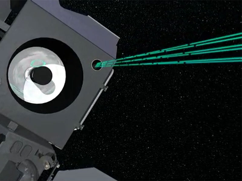Illustration of ICESat-2's lasers