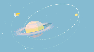 Cartoon GiF of Cassini in Orbit