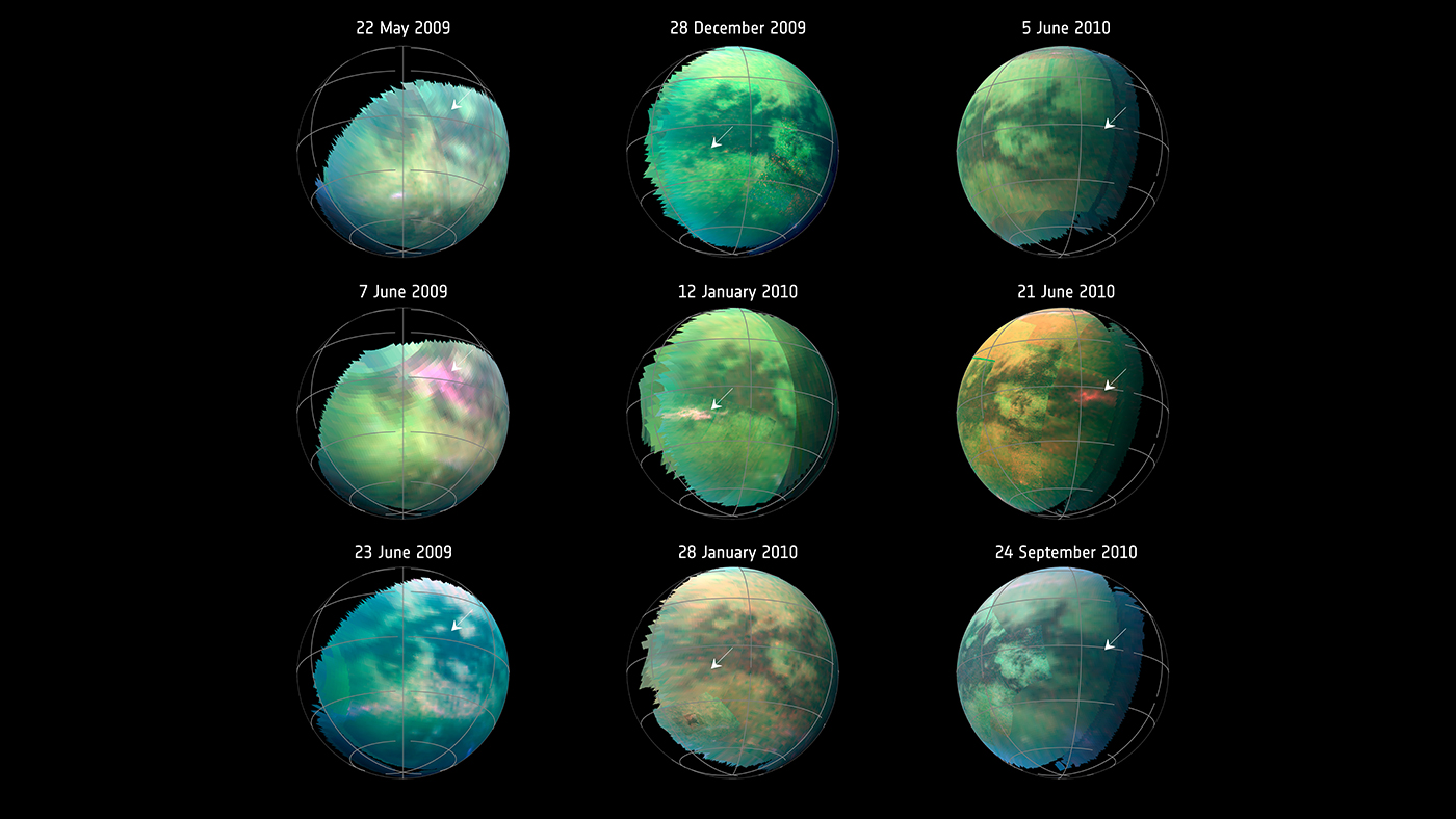 several views of titan's atmosphere