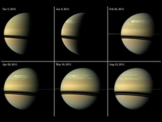Six images of Saturn