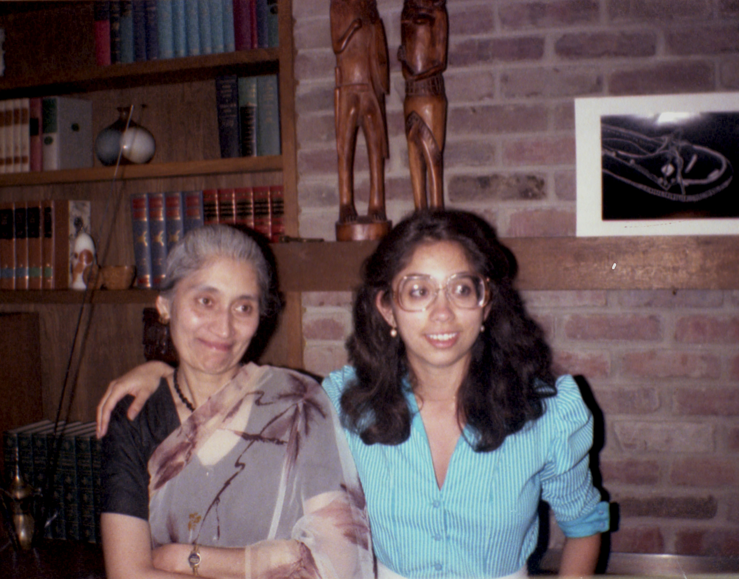 With her mother in the summer of 1983.