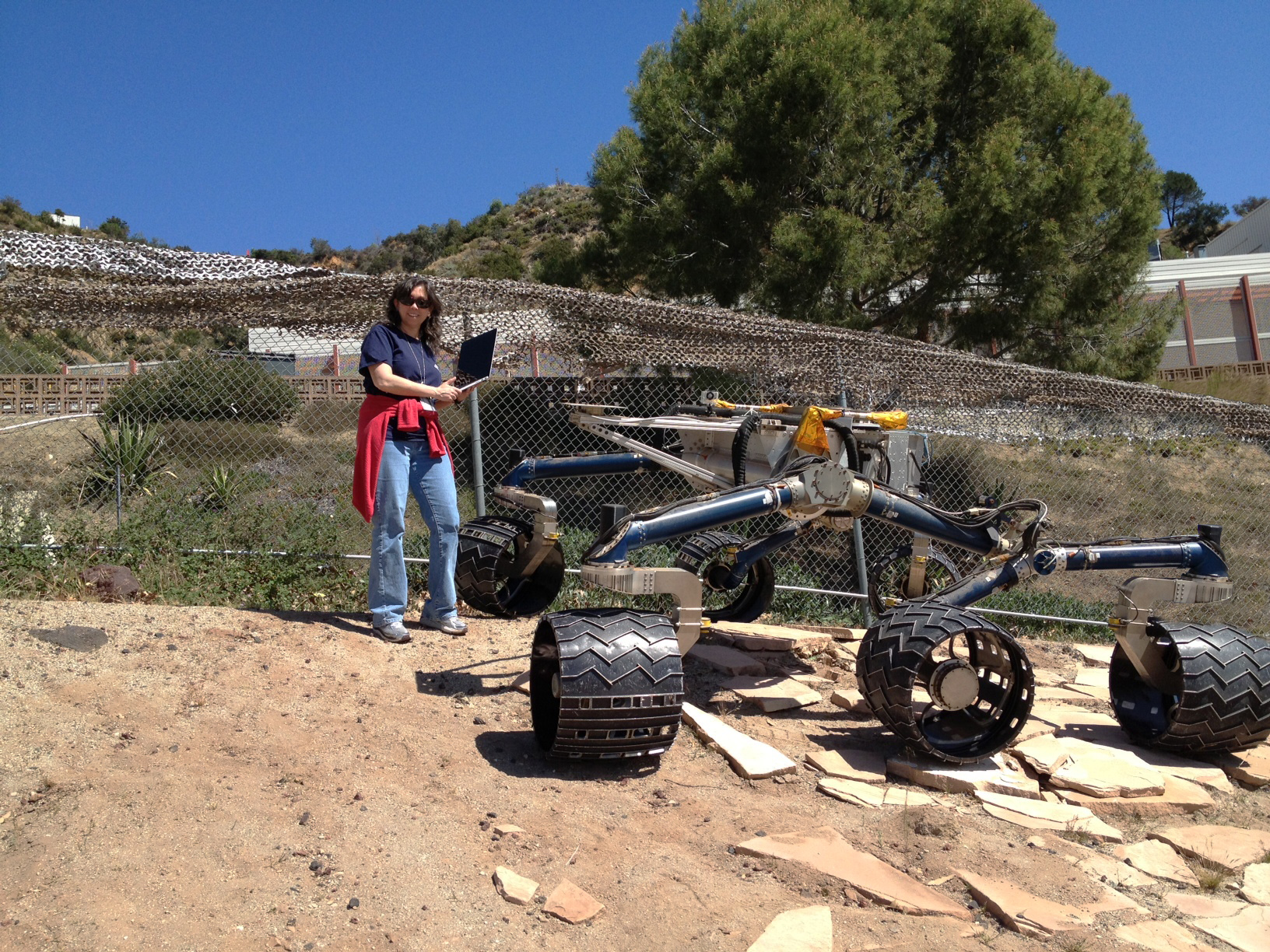 Driving the test rover "Scarecrow" in 2013.