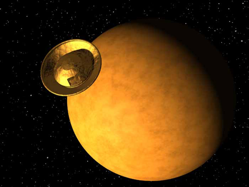 Artist Rendition: The Huygens Probe en route to Titan