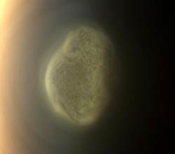 This 2012 close-up offers an early snapshot of the changes taking place at Titan's south pole.