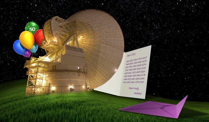 Cassini Sends 50th Anniversary Greetings to the Deep Space Network