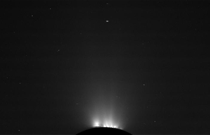 The Cassini spacecraft took this image of Enceladus on March 27, 2012, from approximately 144,281 miles