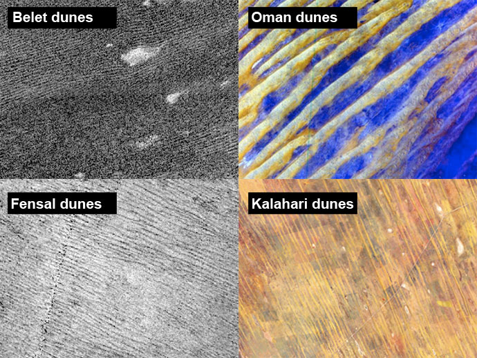  The Belet dunes on Titan resemble Earth's Oman dunes in Yemen and Saudi Arabia, where there is abundant sediment available.
