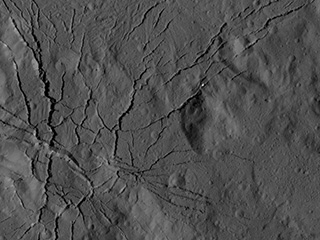 Canyons in Occator Crater