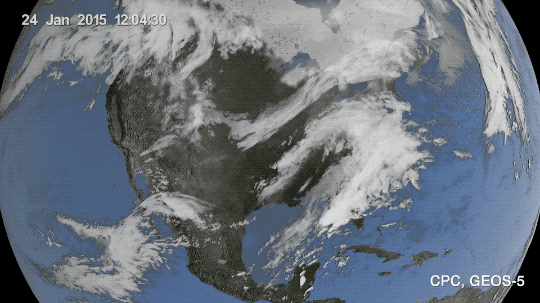 Animated GIF of snow patterns in North America