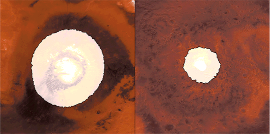 Animated GIF showing expansion and contraction of Mars ice.