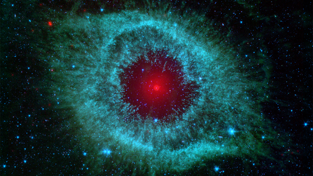 Nebula that looks like a glowing red eyeball