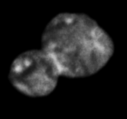 Animated GIF showing two views of MU69.