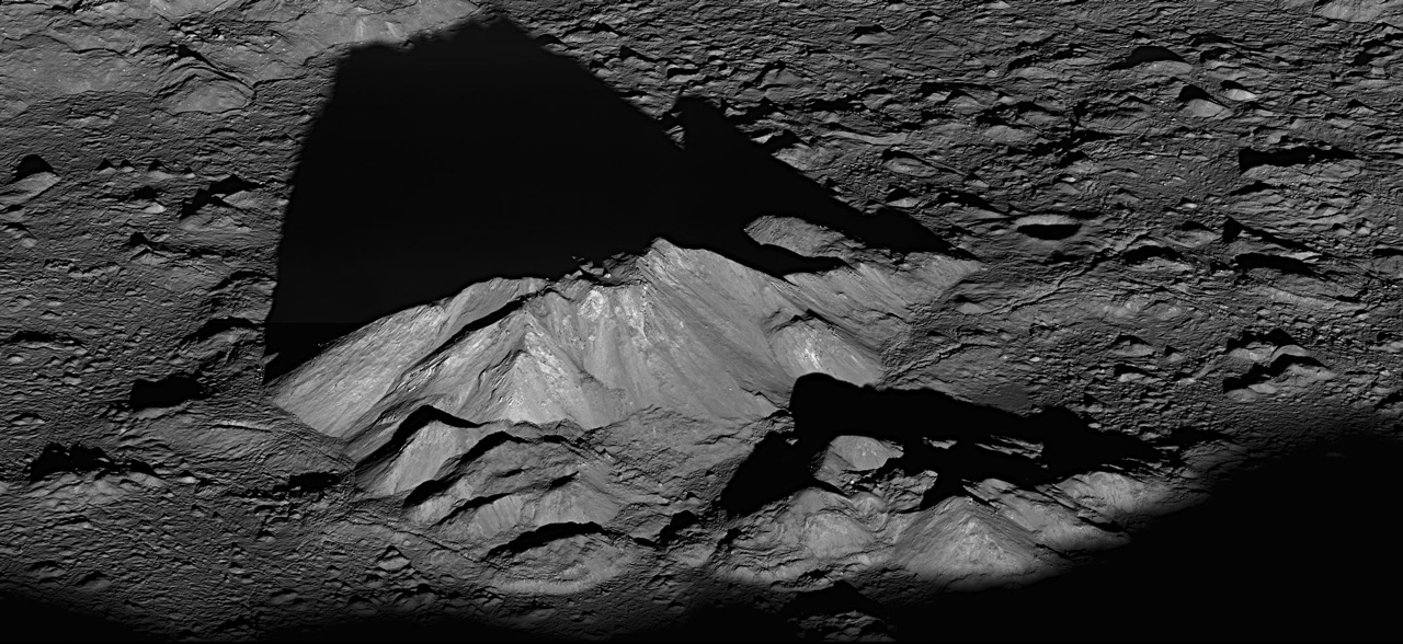 Mountain in the middle of Moon crater