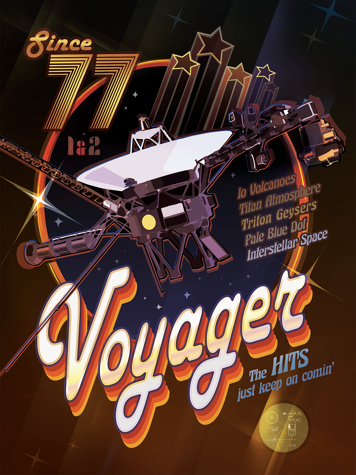 Retro disco poster celebrating Voyager