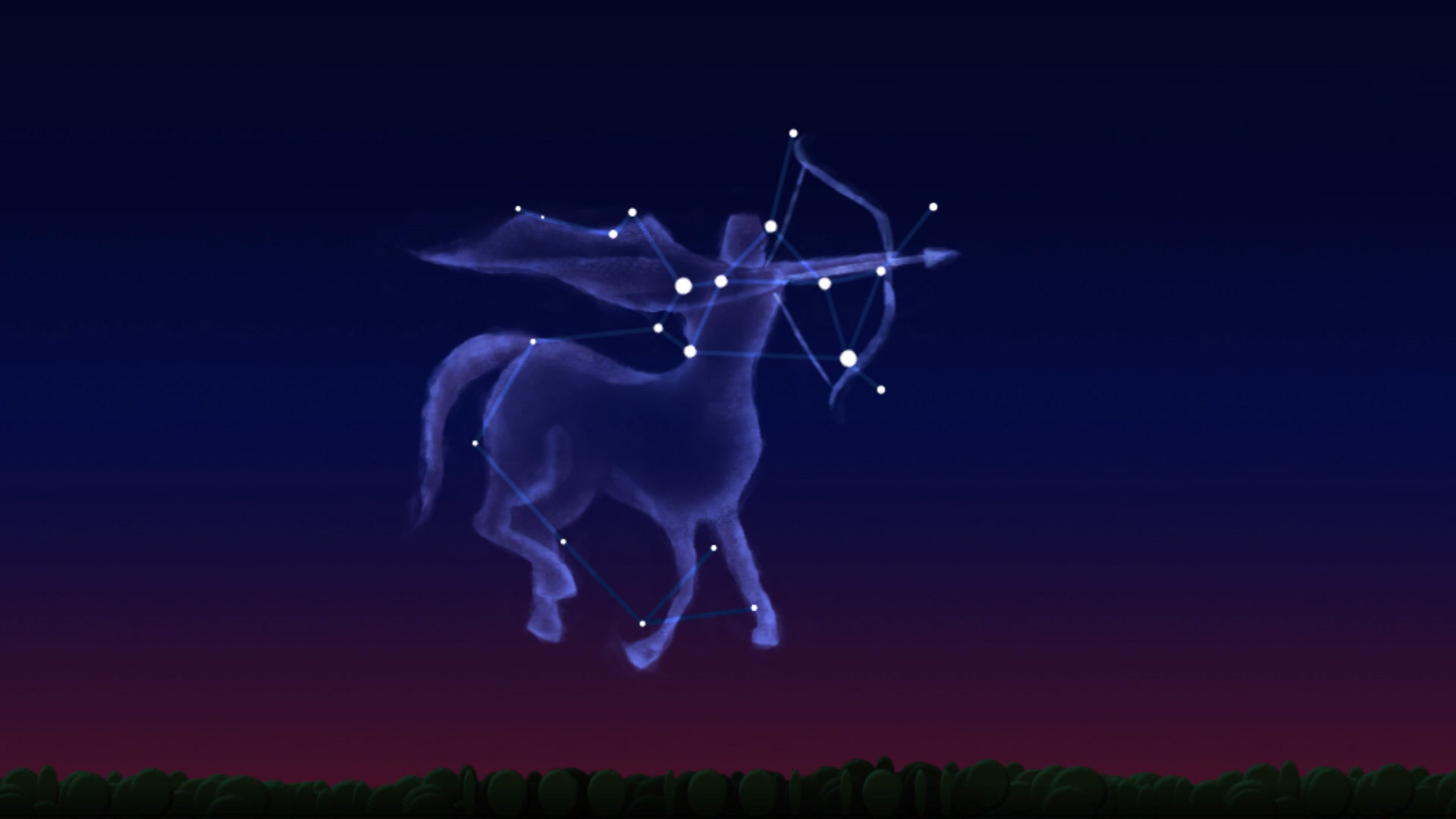 Illustrated view of Constellation Saggitatrius with key stars.