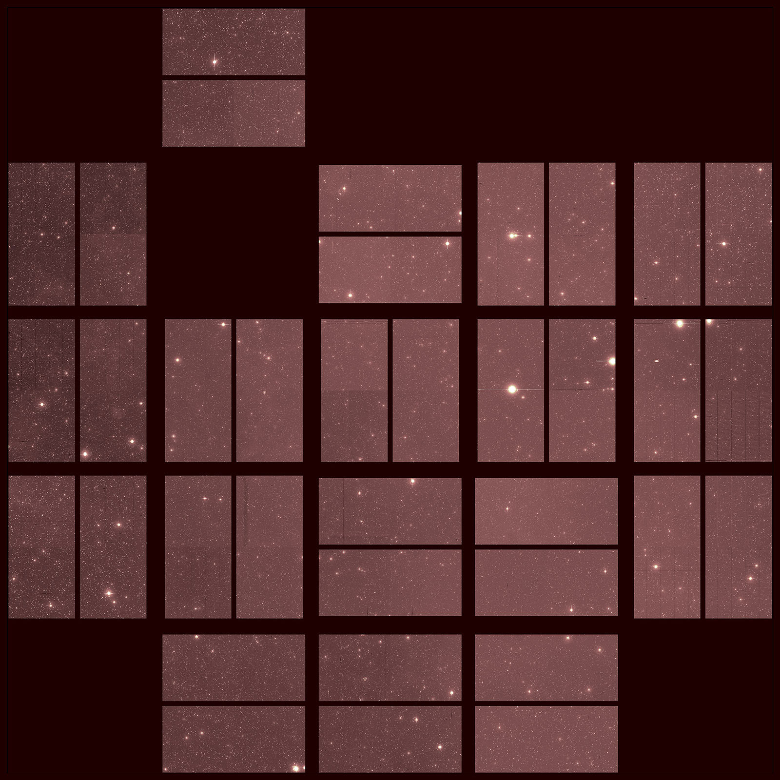 Grid view of distant stars with panels missing.