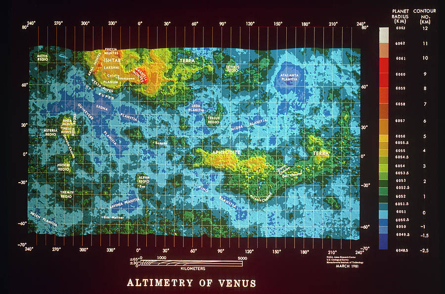 color-coded topographic map