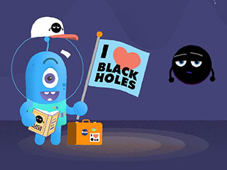 Whimsical Black Hole Cartoon