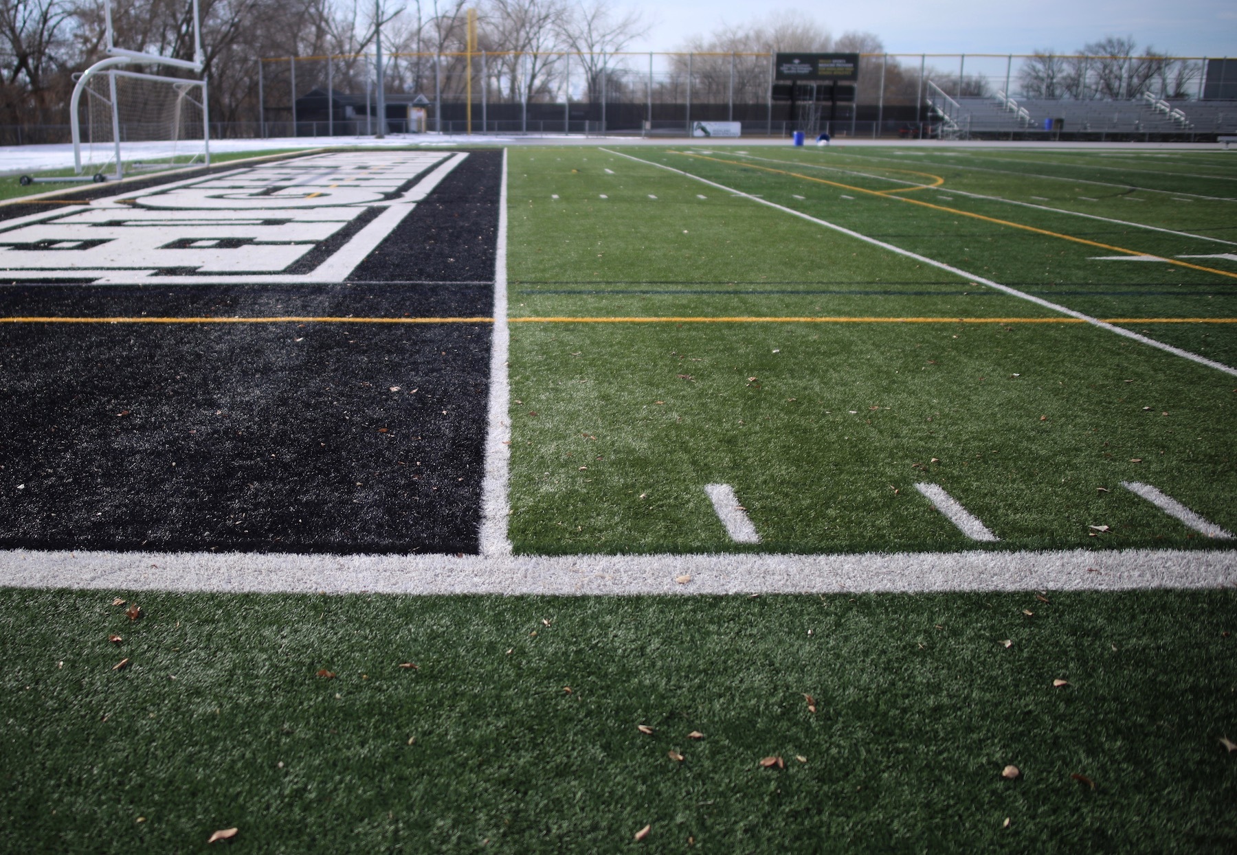 football field at three yard line