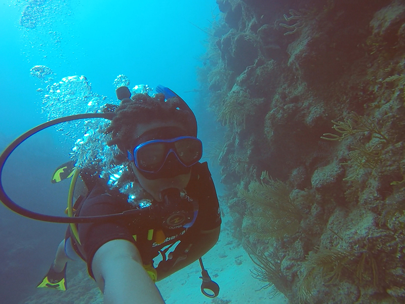 Janelle scuba diving