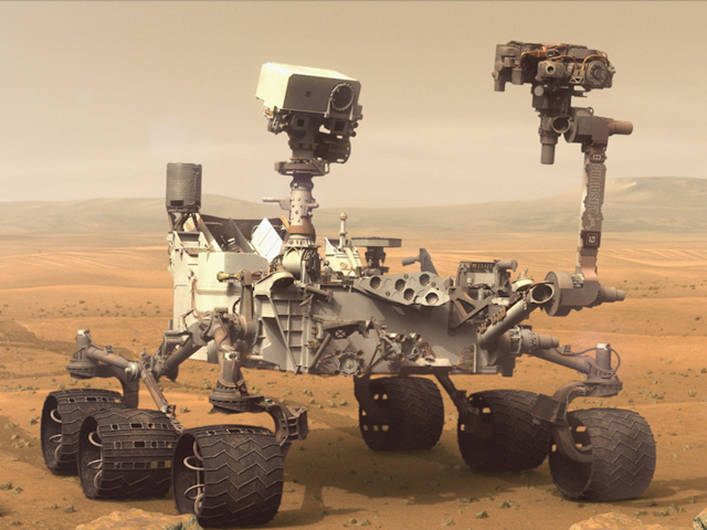 artist's concept of the Curiosity rover