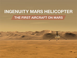 artist's concept of Ingenuity, the first aircraft on Mars