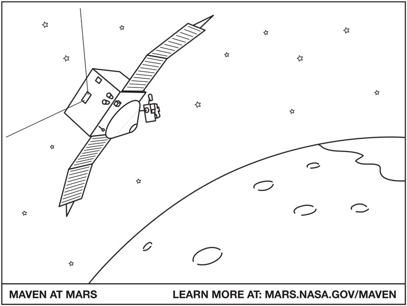 MAVEN at Mars Coloring Sheet