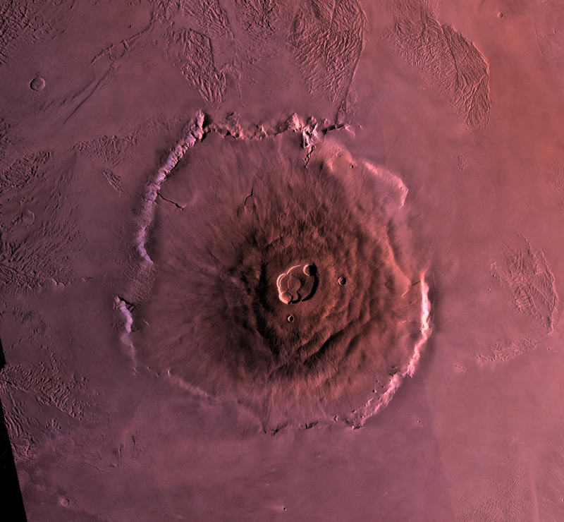 image of a volcano on Mars