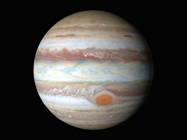 image from observation of Jupiter by the Hubble Space Telescope