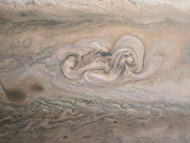 image of a feature in Jupiter's atmosphere known as “Clyde’s Spot.”