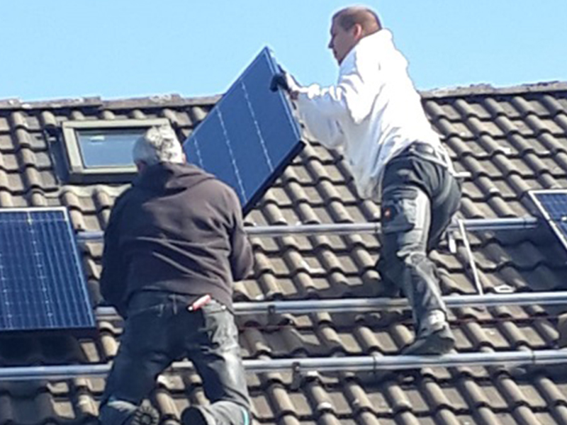 Timo installing electric panels
