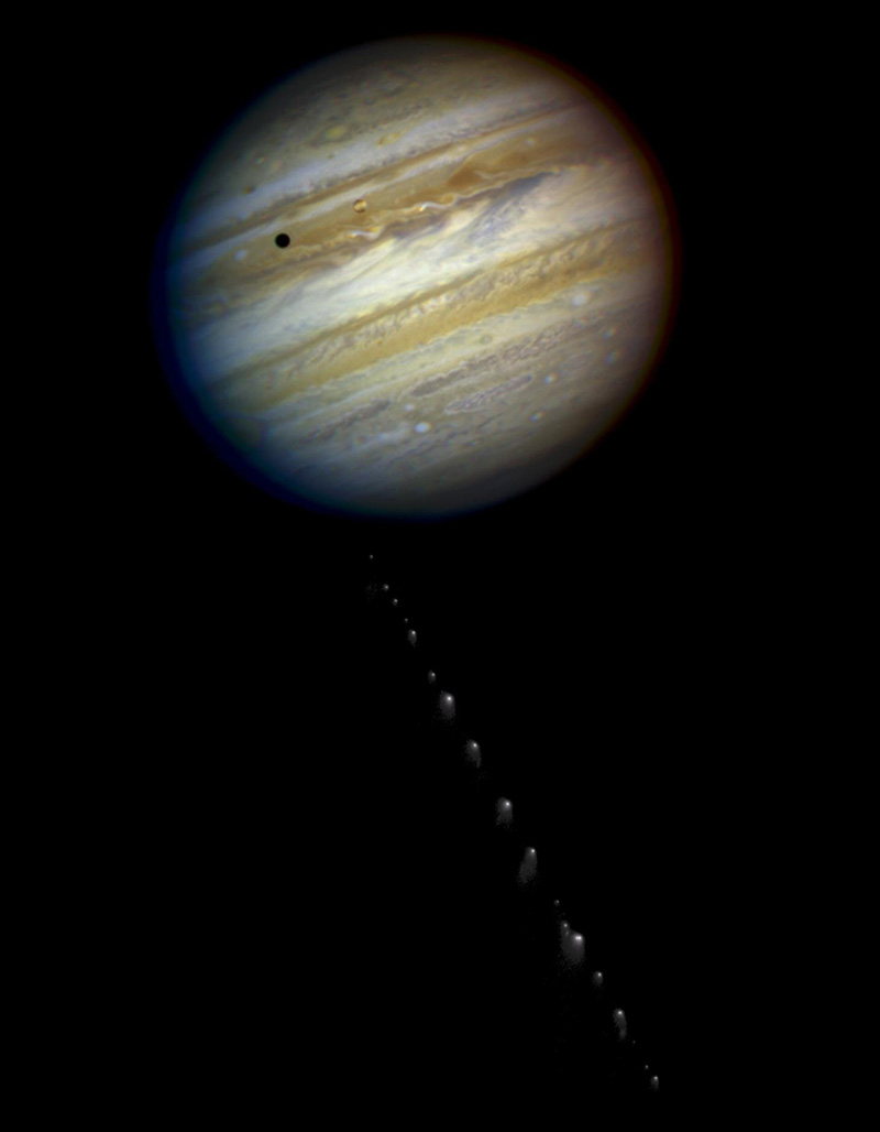 Jupiter and comet fragments
