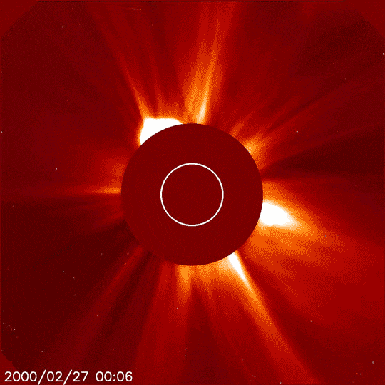 Coronagraph animation of the solar corona and a coronal mass ejection