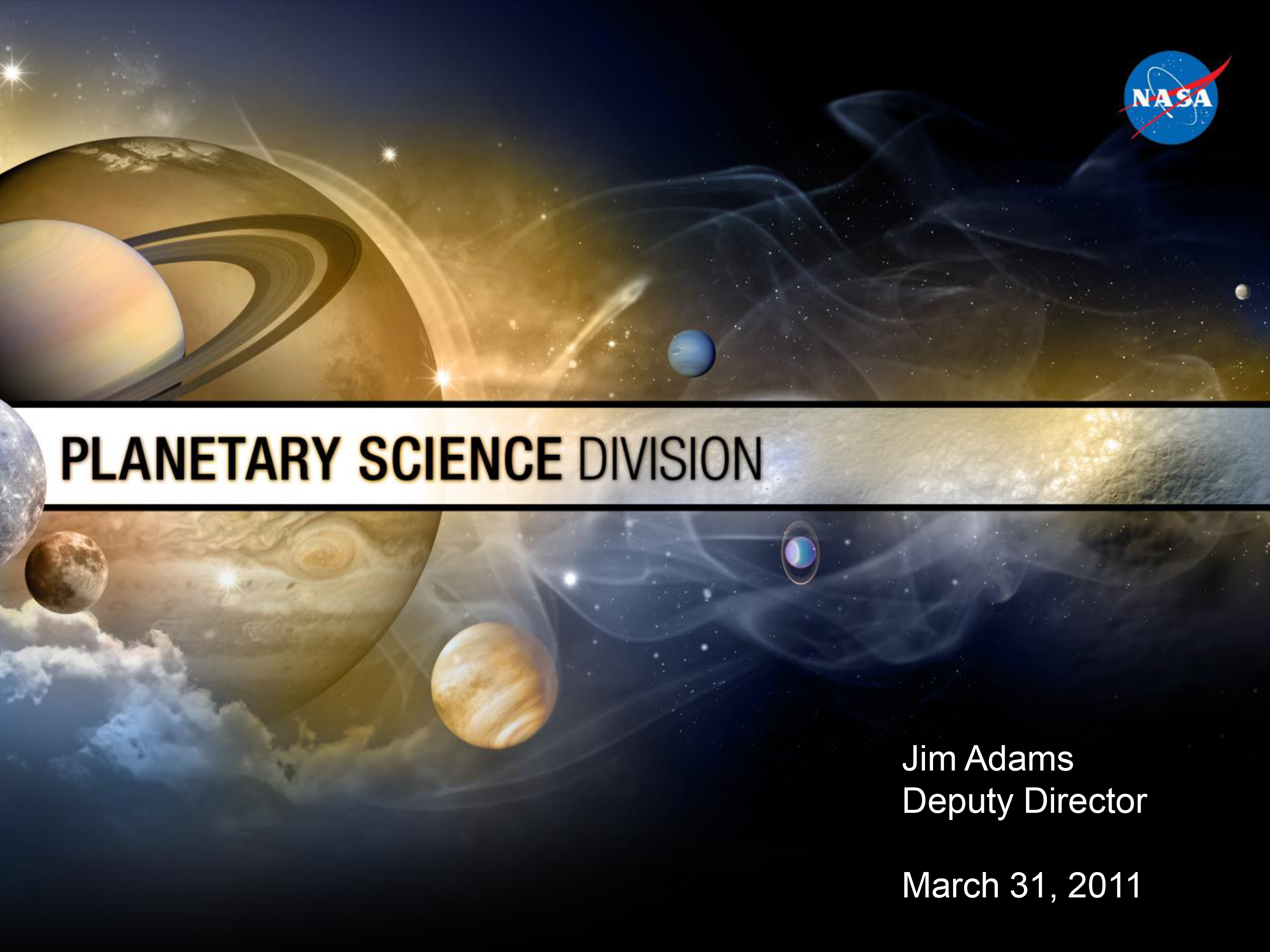 Presentation by Planetary Science Division Deputy Director Jim Adams at New York City Town Hall