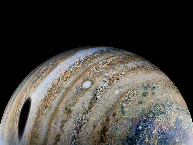 Ganymede Casts Shadow on Jupiter