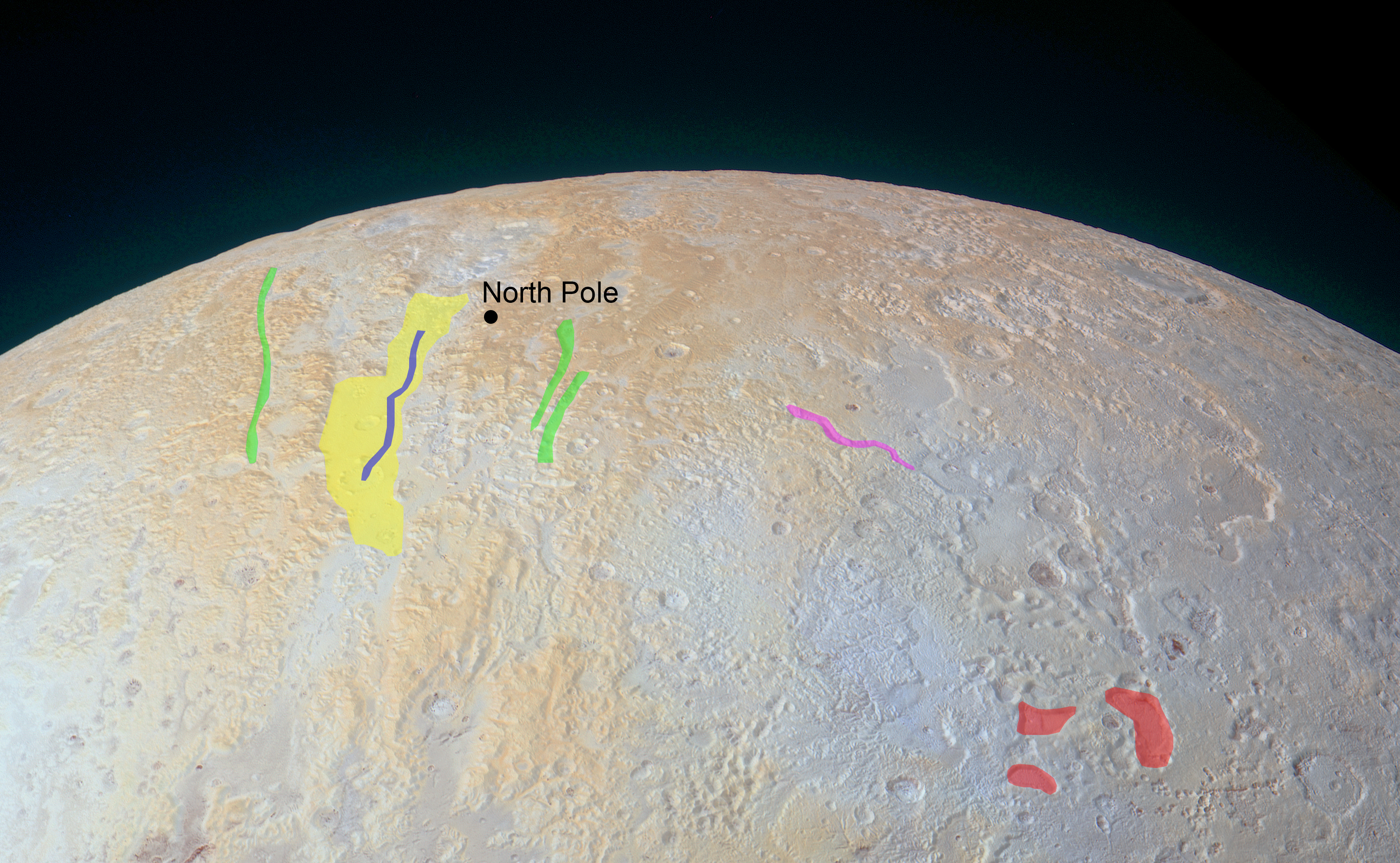 The Frozen Canyons of Pluto's North Pole