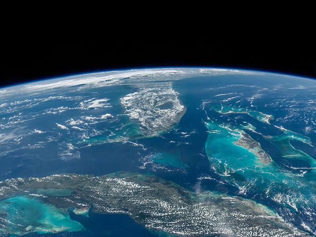 Florida, the Bahamas and Cuba as seen by the International Space Station.