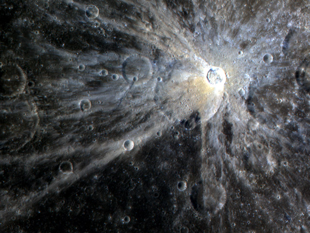 Mena crater on the planet Mercury